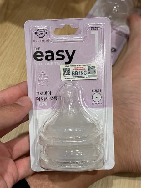 Bộ 2 núm ti Grosmimi Easy số 1 từ 1-3m