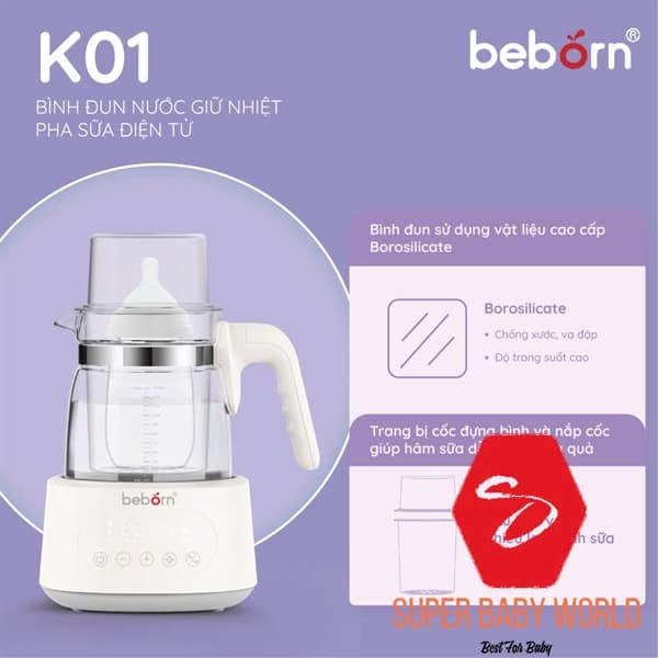Bình đun nước giữ nhiệt pha sữa điện tử K01HB