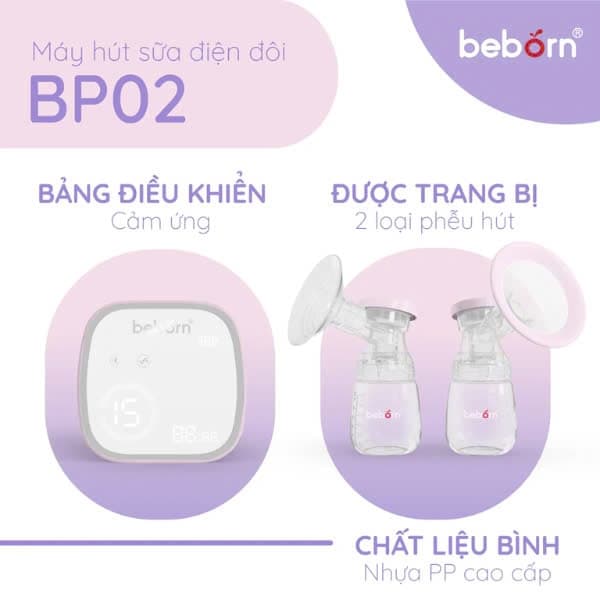 Máy bơm hút sữa điện đôi Beborn BP02#ED