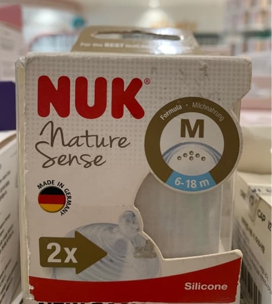 Bộ 2 núm ti NUK silicone Nature Sense S2-M