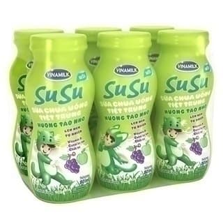 Sữa chua Susu chai táo nho 80ml (lốc 6)