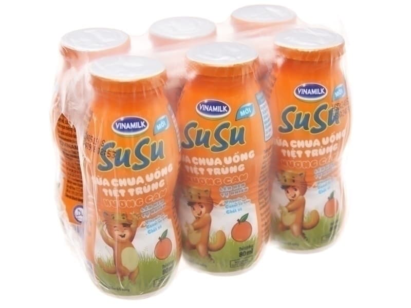 Sữa chua Susu chai cam 80ml (lốc 6)