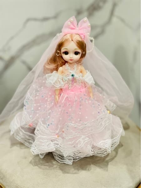 Đèn búp bê váy 29cm LM39 váy hồng đính hạt