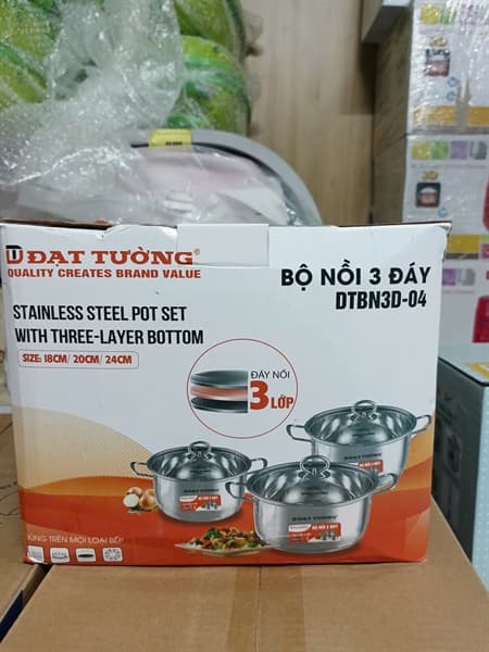 KM Blackmore - Bộ nồi 3 đáy quai tròn F16,F20,F24 (12 LON)