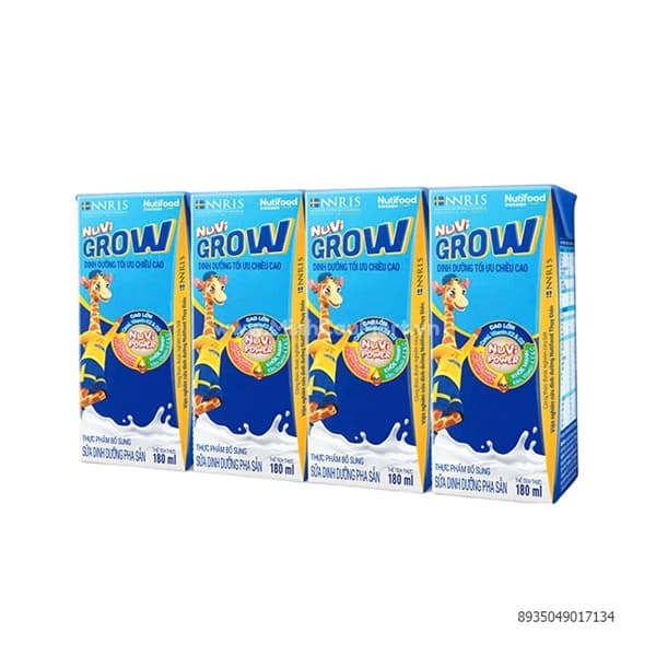 Sữa dinh dưỡng pha sẵn Nuvi Grow 180ml xanh dương