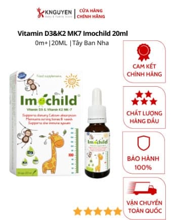 Imochild - Vitamin D3&K2 tăng chiều cao 20ml
